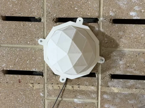 Protected wall mount with tray and wire hole