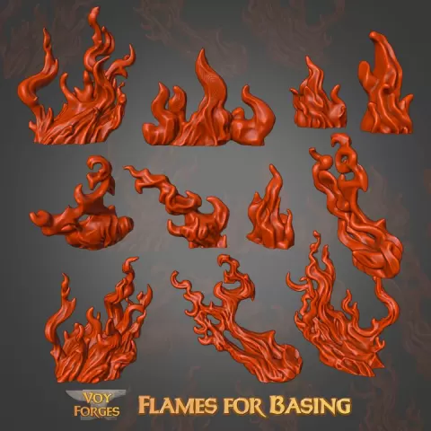 Stylized Flames for Basing - Basing Bits by Voy Forges