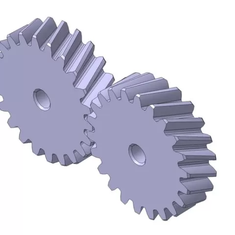 Module 3 Helical Gear Set - 22 Teeth - 15° Helix Angle (Left & Right Hand Pair)