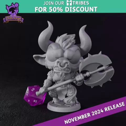 Minotaur - Chibi Forge by Titan Forge Miniatures