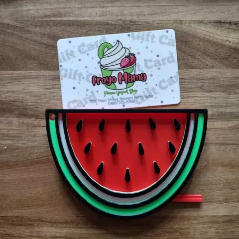 Summer Watermelon Gift Card Holder STL File for Single Color Printer with Commercial License by Brianna N.