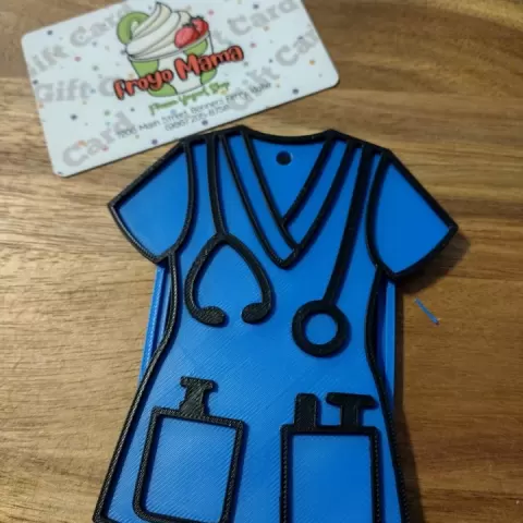 Nurse Scrubs Gift Card Holder STL File for Single Color Printer with Commercial License by Brianna N.