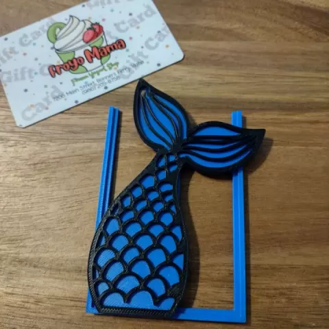 Mermaid Tail Gift Card Holder STL File for Single Color Printer with Commercial License by Brianna N.
