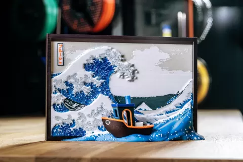 3D artwork - The Great Wave Off Kanagawa (Hokusai)