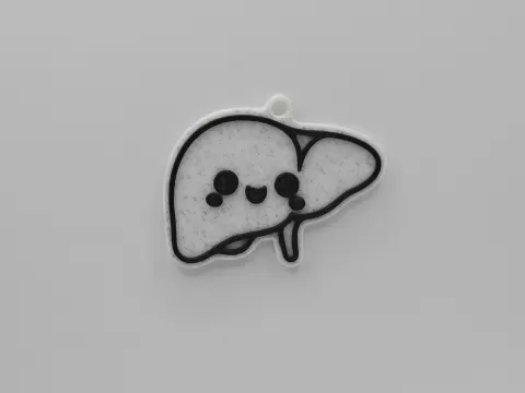 Cute Anatomical Liver Keychain