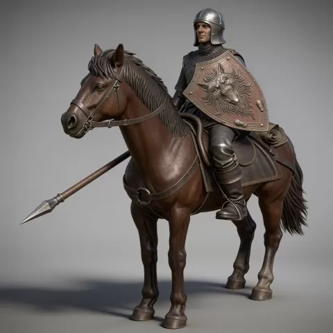 Medieval Soldier on Horseback 1