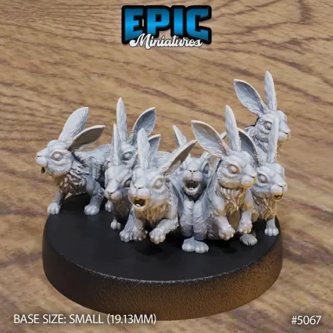 Rabbit Swarm Small / Cute Hare / Small Jackrabbit / Bunny Animal / Rodent Pet / Wild Herbivore / Nature Encounter by Epic-Miniatures