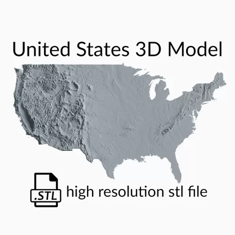 United States Topographic Map - 3D Terrain Elevation - Relief Map - Topography of USA by Robin Schmezko