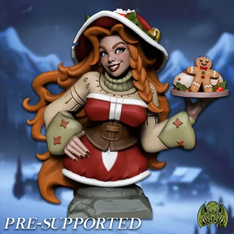 [BUST] Lucy The Baker [PRE-SUPPORTED] Female Winter Christmas by Miniatures of Madness
