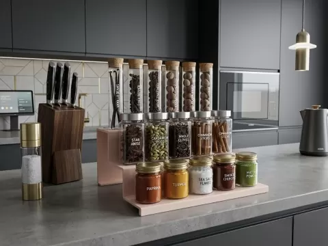 Tiered Gourmet Spice Display & Organizer