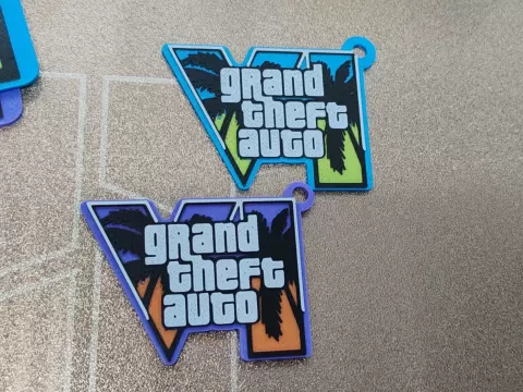 GTA6 - GTA VI - 4 color (with pauses) keyring