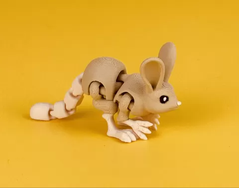Jerboa - Articulated Animal Figure Keychain | Print-in-Place | No Supports