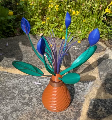 Zen Kinetic Art Wind Spinner with magnetic bearing - REMIX for metric hardware and shorter flowers and a LOT of very full instructions!