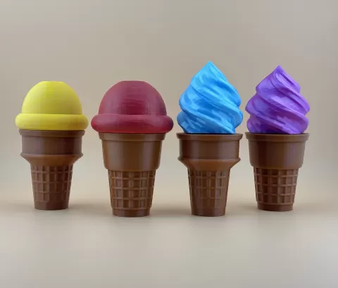 Ice Cream Cone Toy Play Set – Mix‑and‑Match 3D Printable Scoops & Swirls