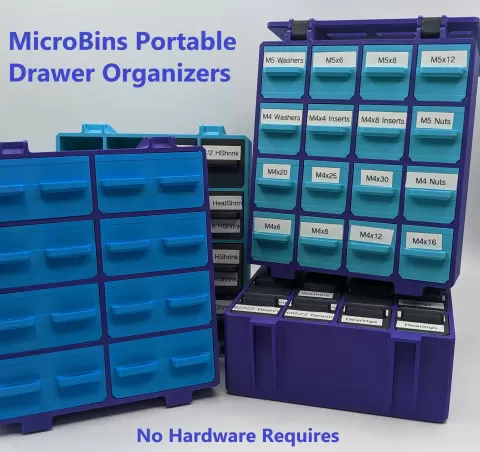 MicroBins Portable No Hardware Modular Drawer Organizer
