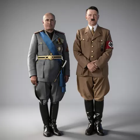 Benito Mussolini and Adolf Hitler