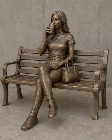 Statue auf der Bank