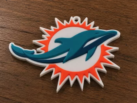 Dolphins Oversized 3D Fan Logo Pendant