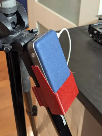 Camera tripod power bank holder