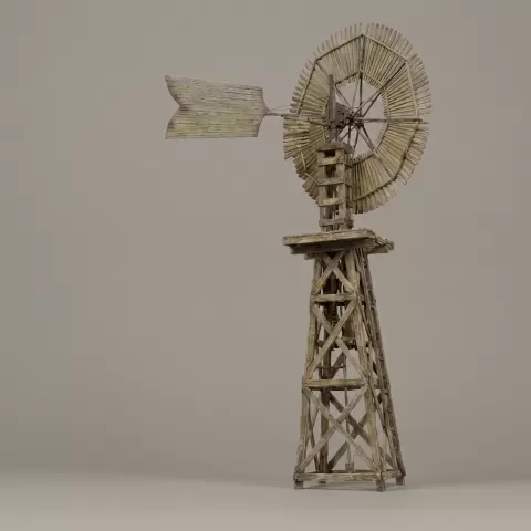 Old West Art - Rustic Windmill