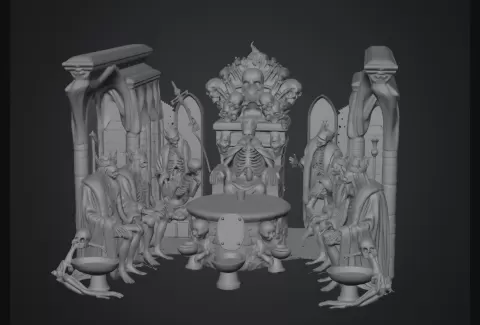 Skeletal kings Royal flush