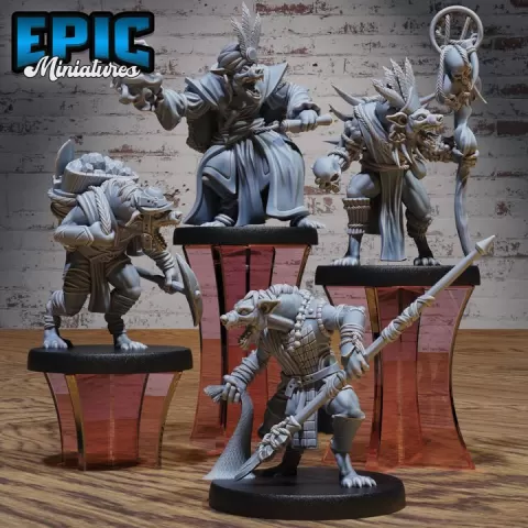 Gnoll Tribe Set B / Hyena Hybrid / Humanoid Evil Race / Yeenoghu Spawn Creature / Flind Tribe / Demonic Beast / Nature Demon / Hell Monster / Abyss Encounter by Epic-Miniatures