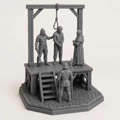 Mittelalterliche Galgen-Szene/Medieval gallows scene