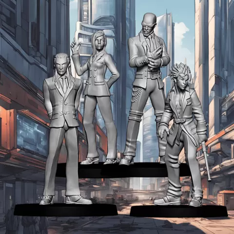 Corporate Mafia - The Terks (40mm scale JRPG Miniatures) by The Lion's Tower Adventurers Guild