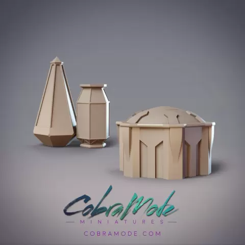 Pylon and Container Scatter Terrain Pack (4pcs) by CobraMode