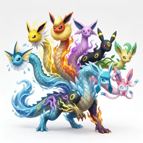 Eevee Orochi-Evo Pokemon Fusion FanArt
