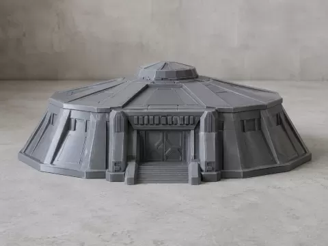 Futuristische Bunkerstruktur - Futuristic bunker structure