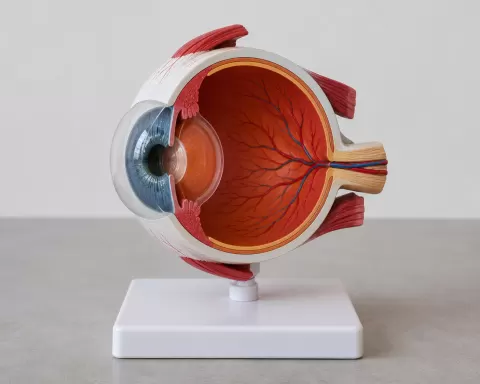 Detailliertes Augengmodell im Querschnitt - Detailed eye model in cross-section