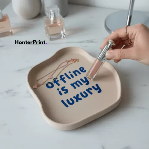 Offline Is My Luxury Catchall Tray | Wavy Jewelry Tray STL | Funny 3D Printable Home Decor