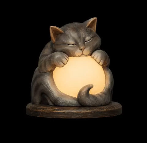 Sleeping Cat Orb Lamp