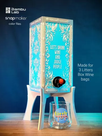 Let's Drink Wine and Judge People with stand - holds 3 Litters box wine bags
