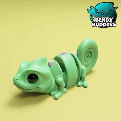 Ziggy Cute Chameleon / Wild Animal Articulated / Print-in-Place Lizard / Southern Creature / Tiny Color Changer Reptile / Forest World Beast / Jungle Encounter by Bendy Buddies