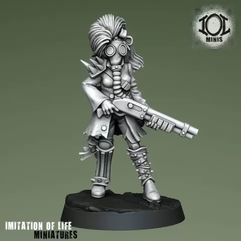 Gasolina, Wasteland Survivor with Shotgun by Imitation of Life Miniatures