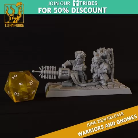 Gnome Big Zapp - Warriors and Gnomes - Titan Forge Miniatures June 2024 by Titan Forge Miniatures
