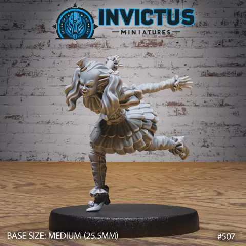 Scary Clown Girl Chasing / Carnival Artist / Funfair Performer / Mysterious Circus Resident / Beast Trainer / Magic Cabinet Member / Horror Night Encounter by Epic-Miniatures