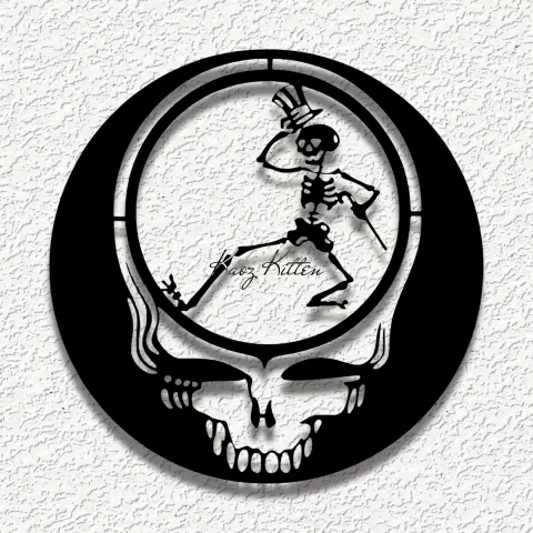 grateful skeleton wall art
