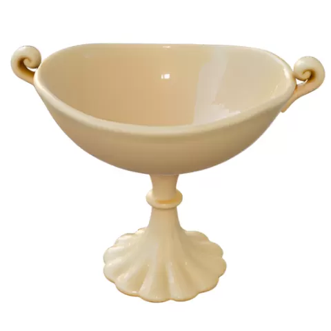 Vintage Scroll-Handled Pedestal Urn