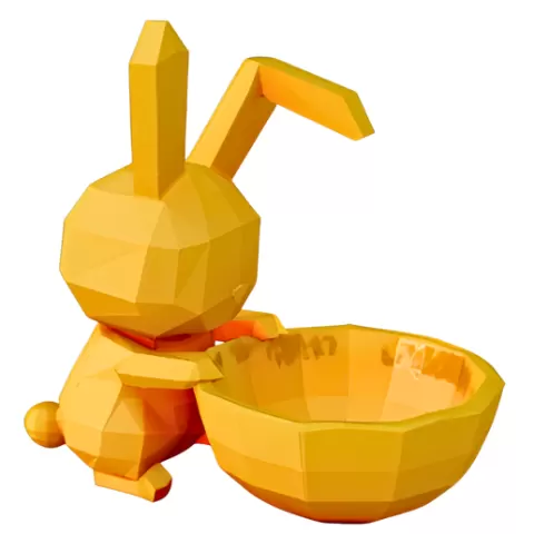 Low Poly Bunny Candy Bowl