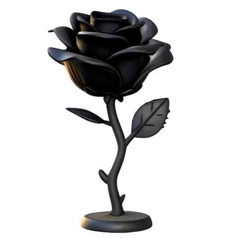 Elegant Black Rose Statue