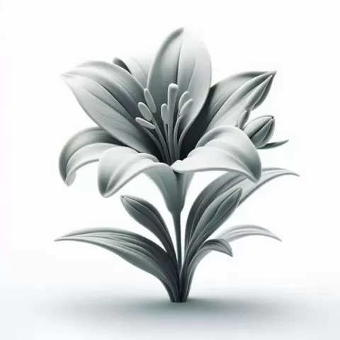 Lily Flower Elegant Decorative AI Generated 3D Model