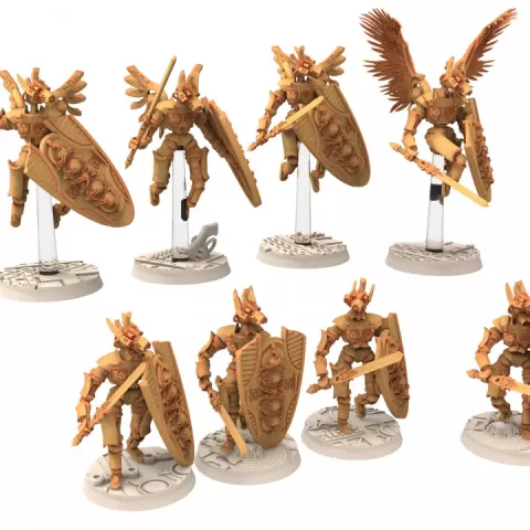 Cinan - Anubis - Akhet - Amahouse : Assault, Battle Drone, space robot guardians of the Necropolis, modular posable miniatures by Proxywars