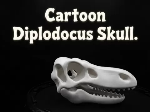 Cartoon Diplodocus skull