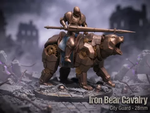 Iron Bear Cavalry for D&D/Tabletop Games 28mm