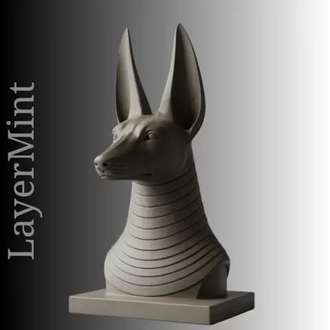 Anubis Dog Bust – 3D Print STL Statue - LayerMint