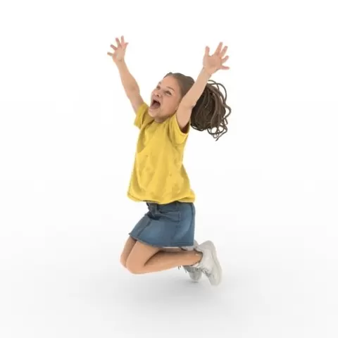 Excited Girl Jumping at Rally Event – 1/32 Scale Motorsport Diorama Figure