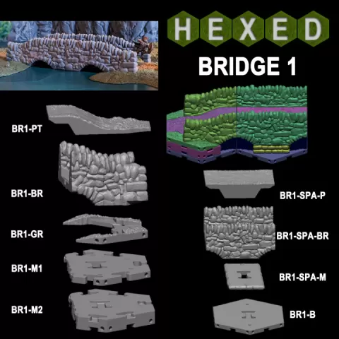 Hexed Terrain Bridge1 by Cold War Miniatures